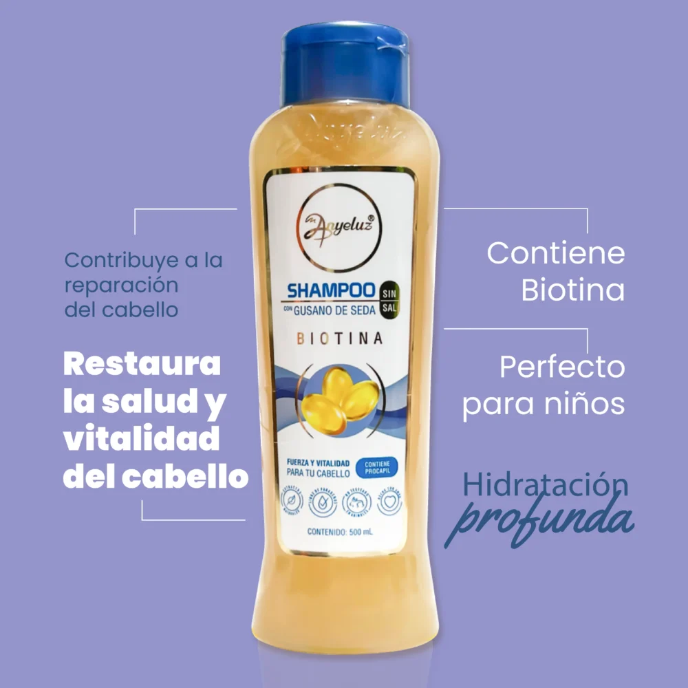 Shampoo con gusano de seda para cabello seco Anyeluz - Imagen 4