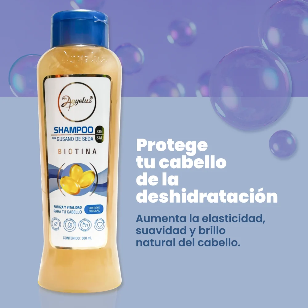 Shampoo con gusano de seda para cabello seco Anyeluz