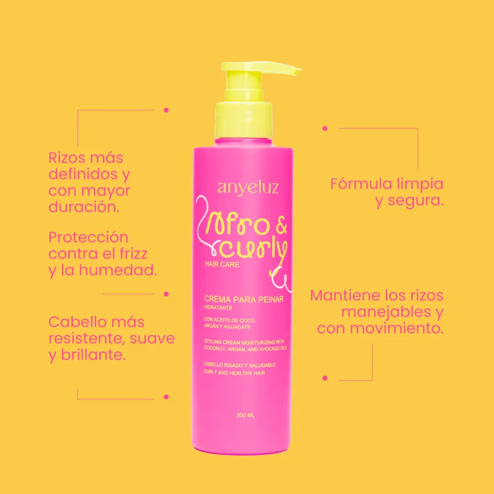 Crema para Peinar Hidratante Afro & Curly - Anyeluz - Imagen 2