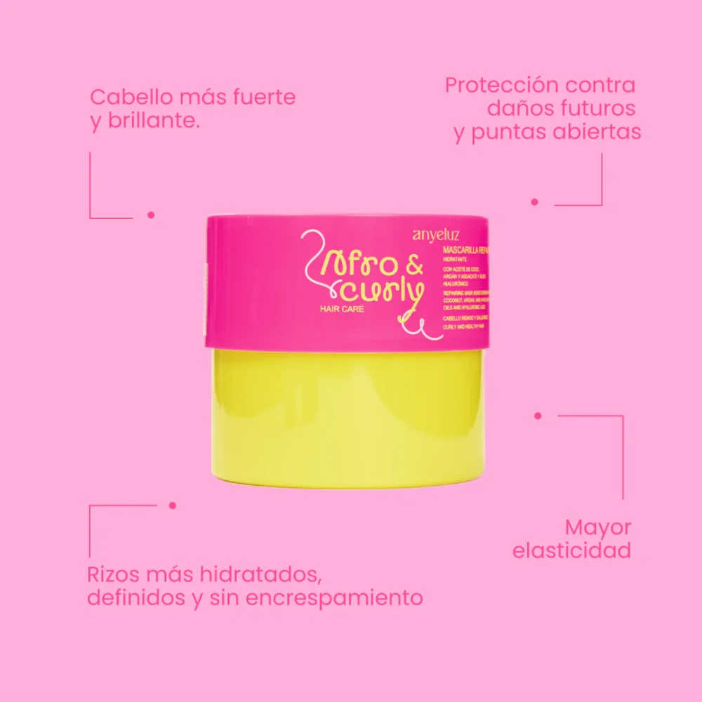Mascarilla Reparadora Hidratante Afro & Curly - Anyeluz - Imagen 2