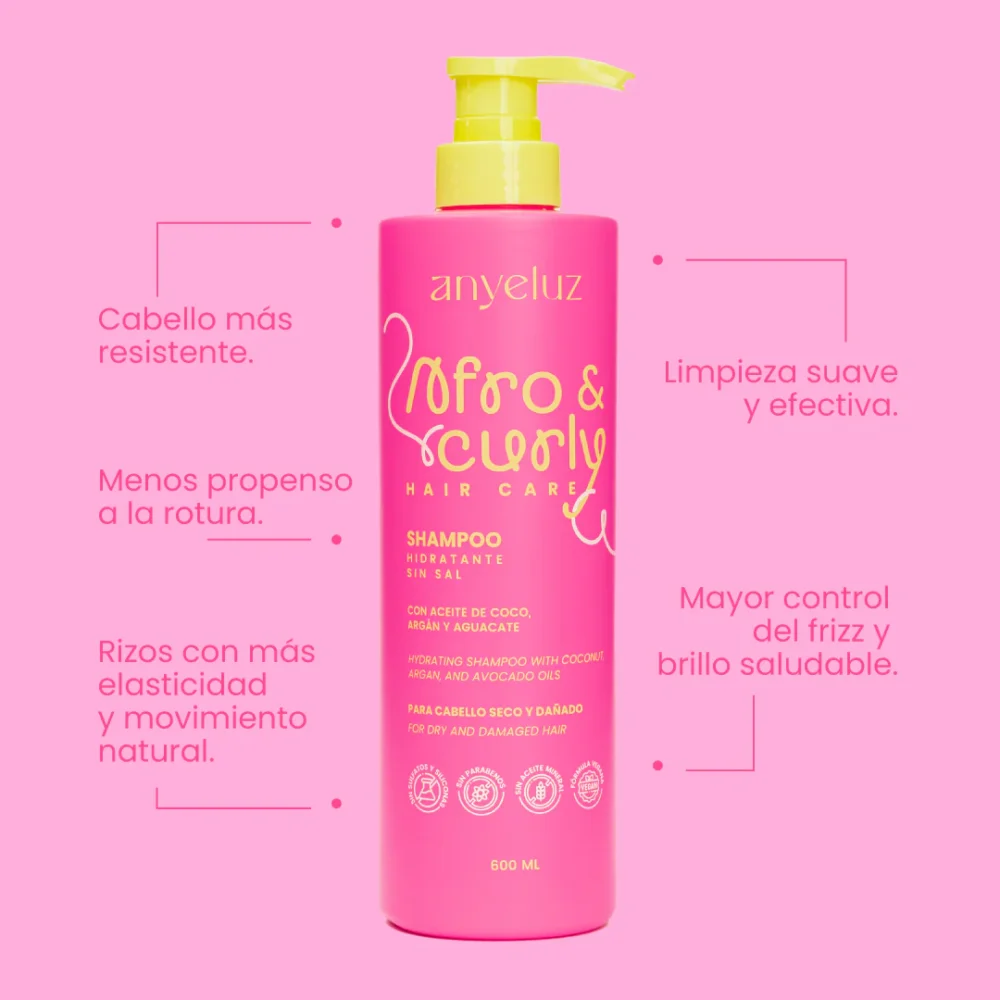 Shampoo Hidratante Afro & Curly - Anyeluz - Imagen 2