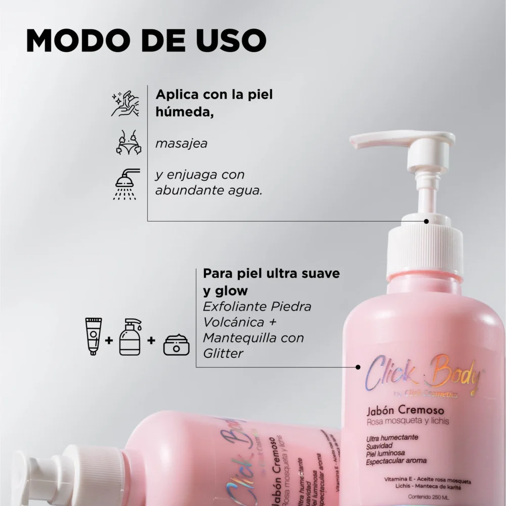 Jabón cremoso de Rosas x250 ml. Click Hair - Imagen 2