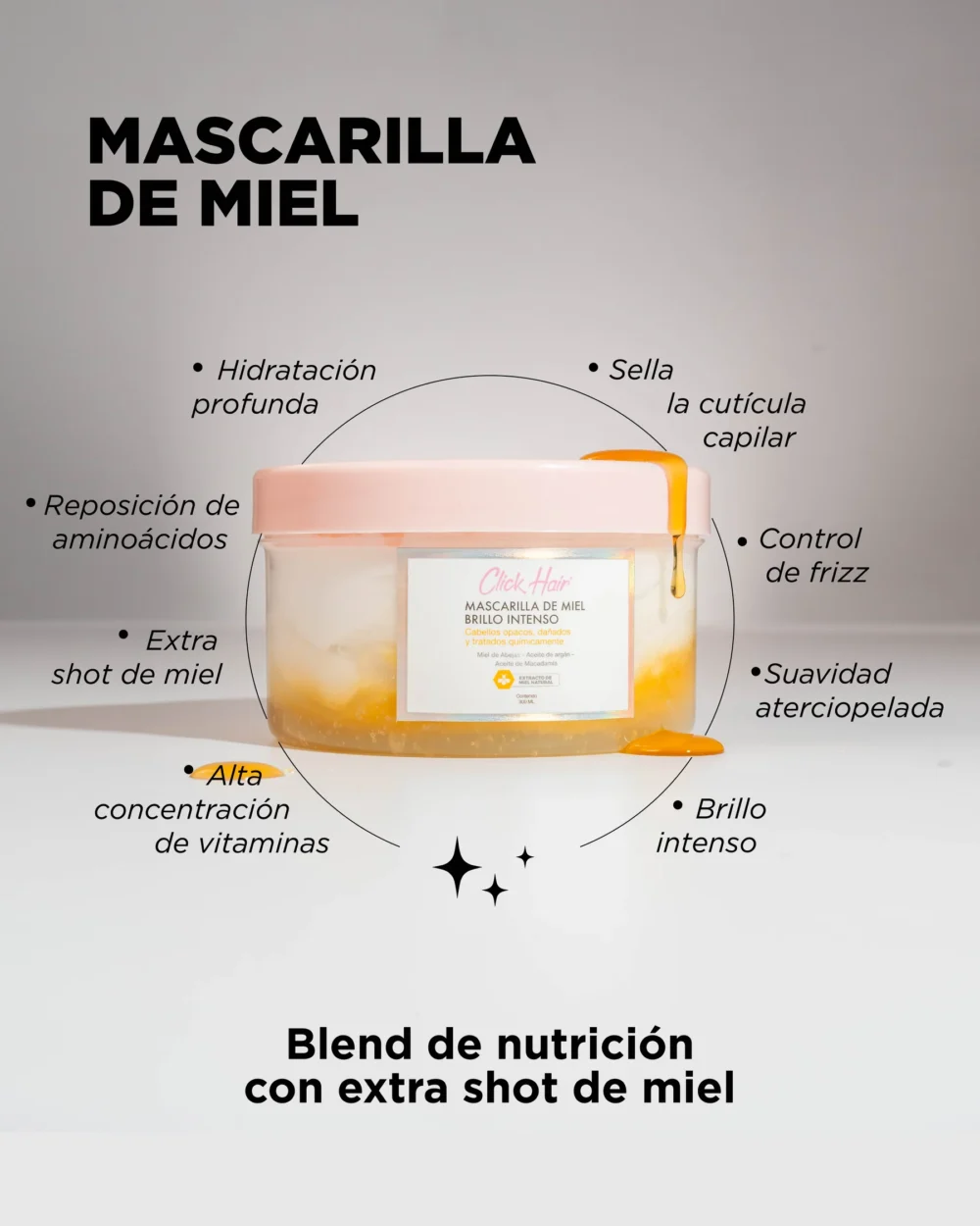 Mascarilla de Miel x300 ml. Click Hair - Imagen 2