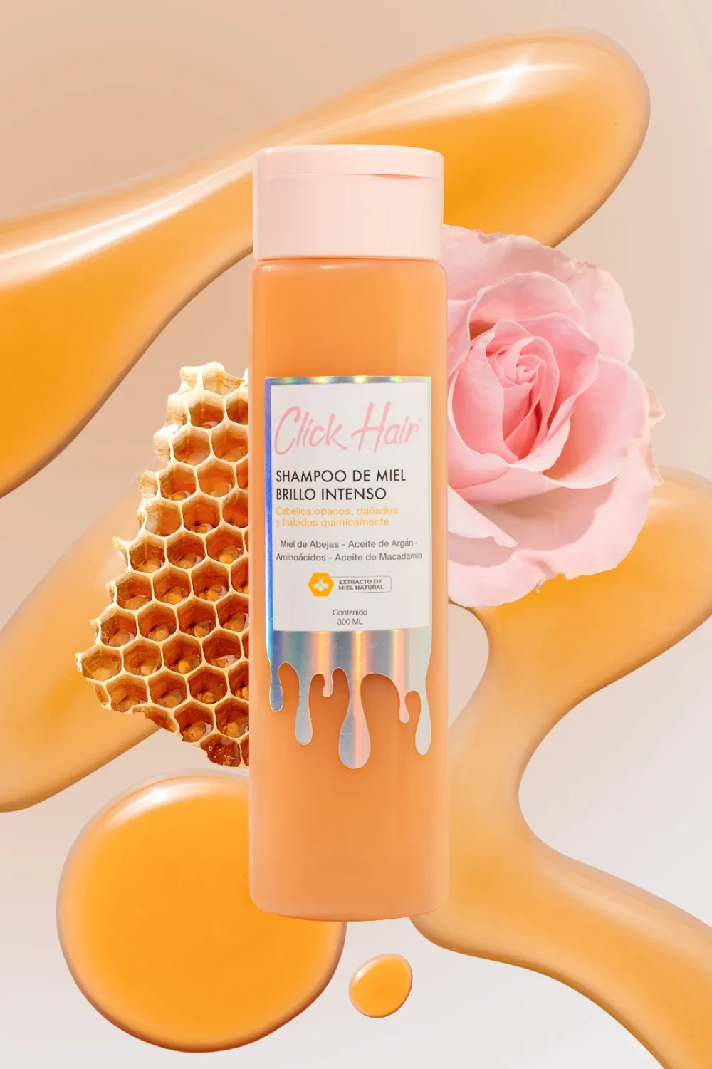 Shampoo de Miel x300 ml. Click Hair - Imagen 2