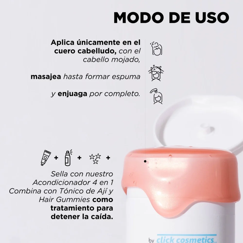 Shampoo Graso/Seco. De Aji.  x 300ml. Click Hair - Imagen 2